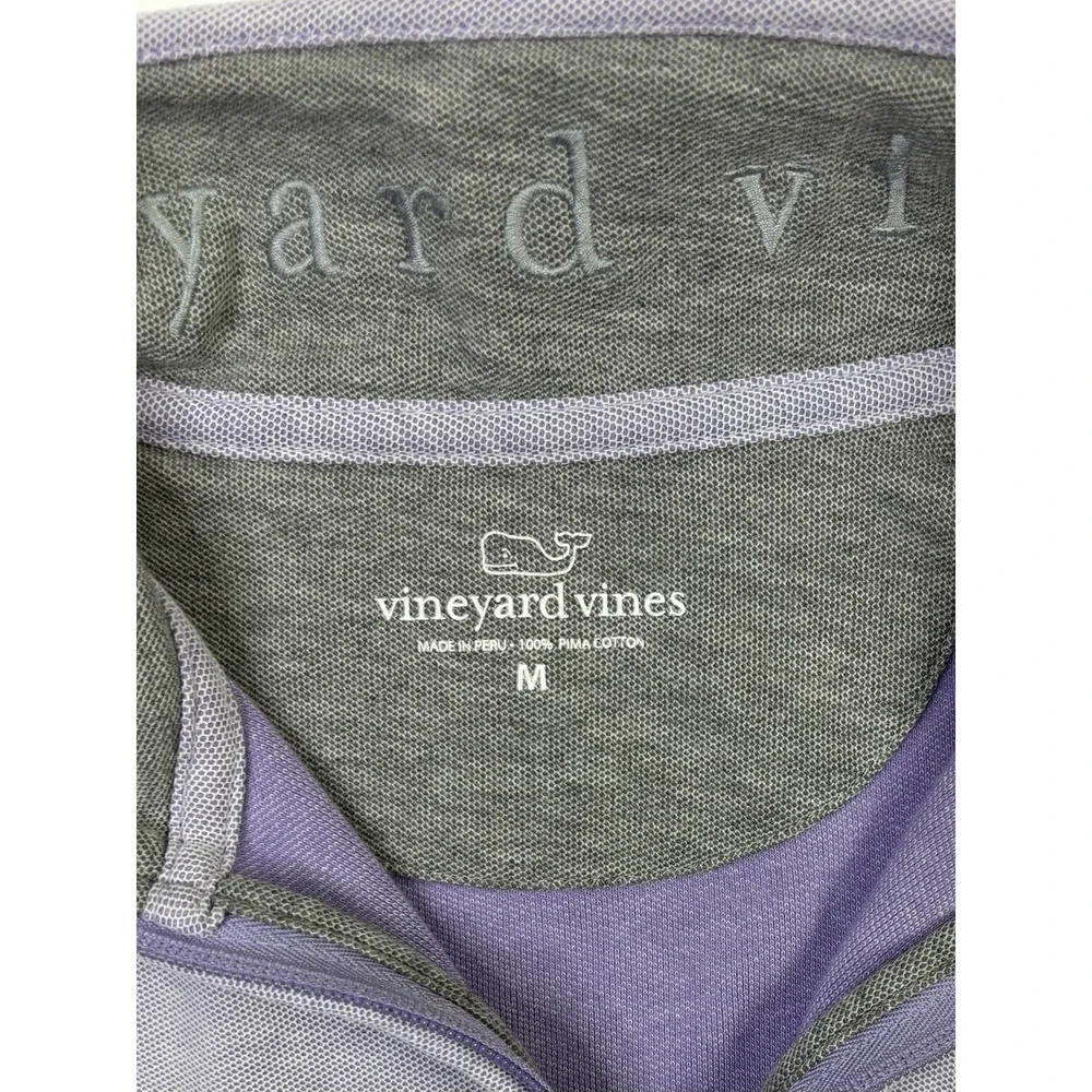 Vineyard Vines Sweater Men's Medium 1/4 Zip Pullover Lavender Purple Pima Cotton